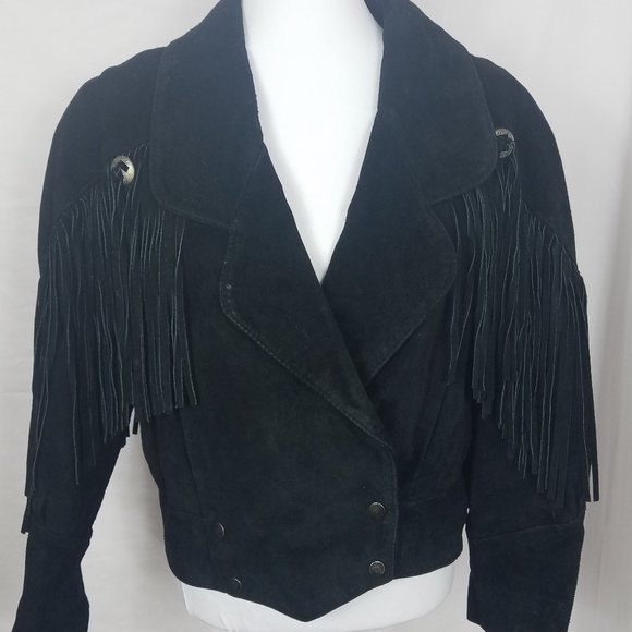 Vintage Rock Creek Womens Leather Fringe Jacket - Picture 8 of 12